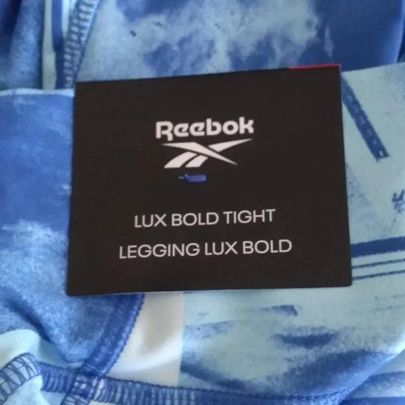 🆕Reebok Women's Lux Bold Graphic Leggings,Chalk Blue, Brand New, NWT, Authentic - Picture 8 of 11